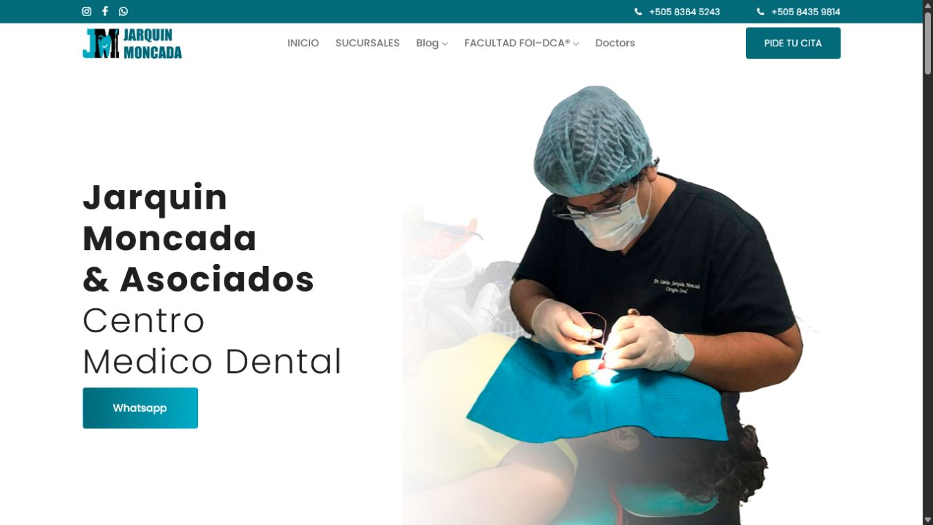 Captura del sitio web Clinica Jarquin Moncada