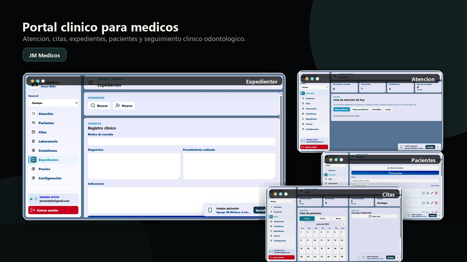Collage del portal medico JM Medicos