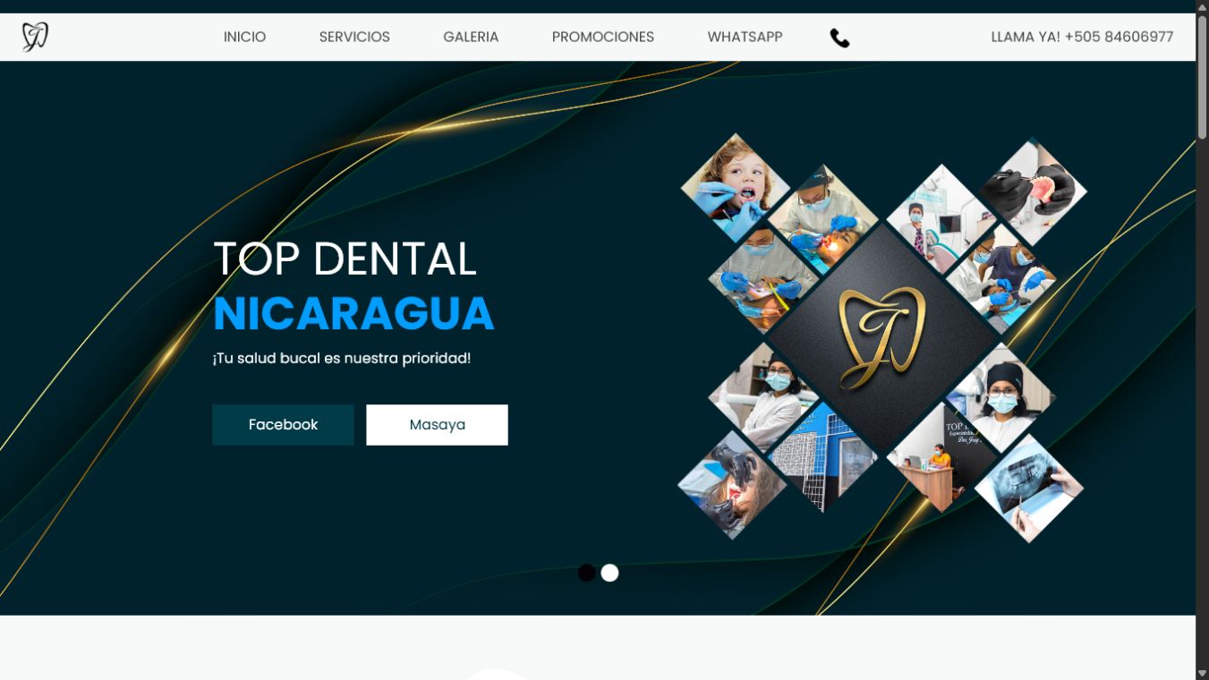 Captura del sitio web Top Dental